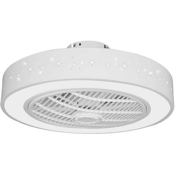 Oukaning 110v 40w Round Star Ceiling Fan Light With Remote Control Led Lamp Dimmable For Bedroom Office And Living Room White Com Oukaning 110v 40w Round Star Ceiling, Office Ceiling Fan
