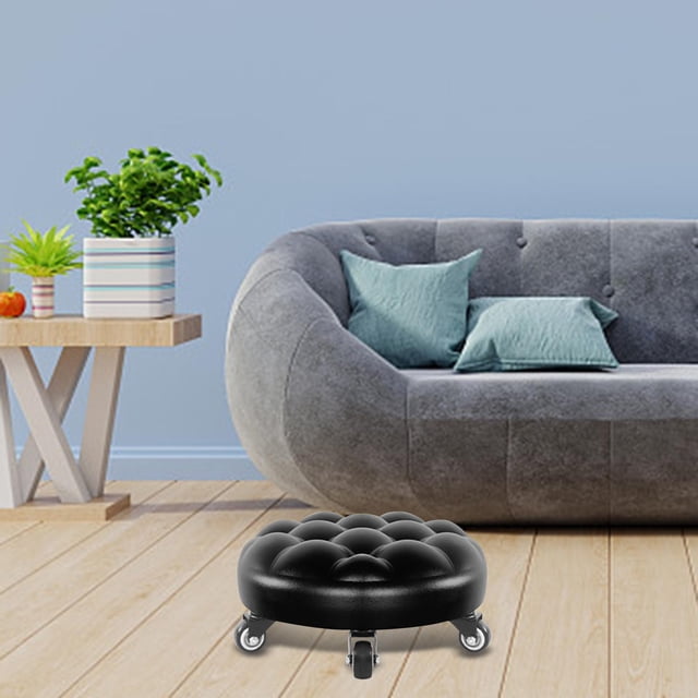 Taburete moderno para niños con ruedas, taburete cuadrado para manicura y pedicura, duradero, grueso, portátil, para cocina interior, niño pequeño negro Yotijar banco pequeño