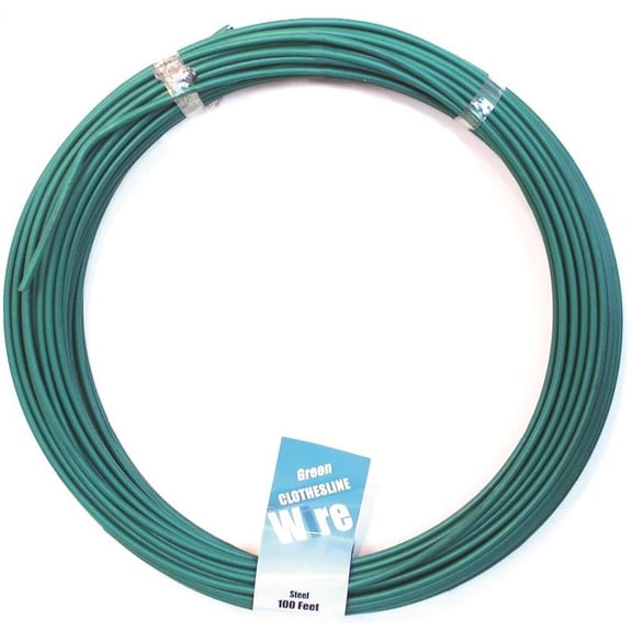 MIDWEST FASTENER 11269 Retractable Clothesline, 100 ft L, Steel, Green