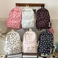 thumbnail image 2 of All Over Mini Bow Print Backpack Front Bow Decor Multi Pocket Lightweight Waterproof Casual Teen Back To School Daypack, 2 of 5