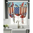 thumbnail image 5 of Independence Day Tie Up Curtains for Window, Thermal Insulated Balloon Shade Adjustable Rod Pocket Curtains Valance Panels for Kitchen Bathroom Cafe 42 x 45 4th of July Bird USA Flag Flower Bird, 5 of 6