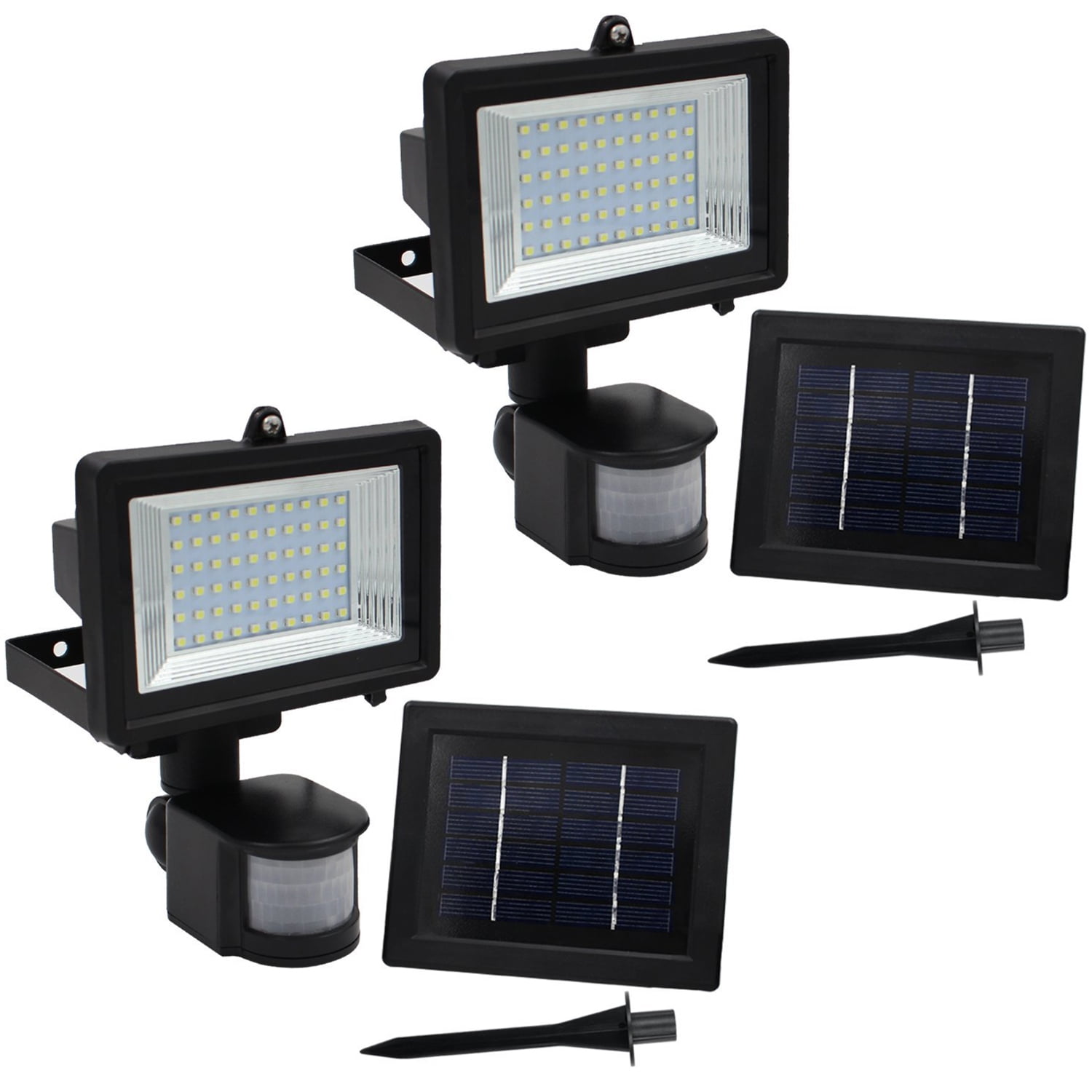 TORCHSTAR 2Pack 3W Outdoor Solar LED Security Light, PIR Motion Sensor