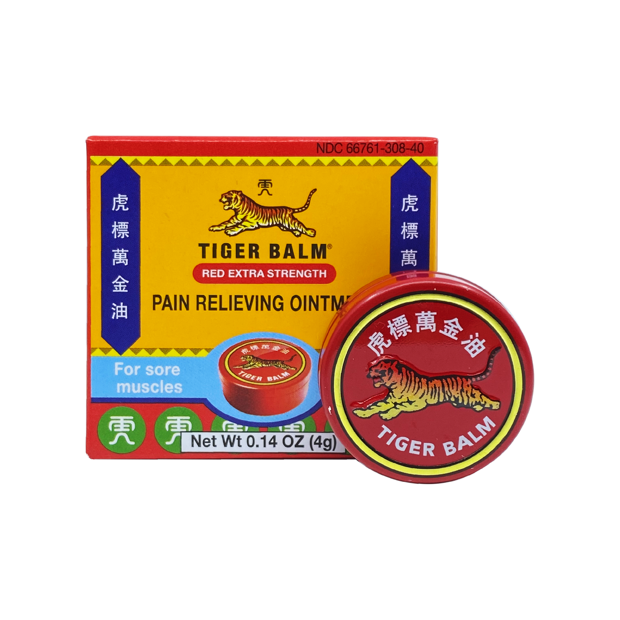 TIGER BALM, EXTRA STRENGTH,RED 4 GM EA 1