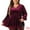 Burgundy, variant on DARING DIVA Women's Plus V Neck Long Sleeve Gilding Metallic Stars Blouse 1X Burgundy