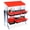 Red, variant on EastVita 6-Hole Red Metal Chicken Nesting Box with Stand - Heavy Duty Galvanized Steel Roll Away Laying Box for Hens Lockable Lid and Easy Egg Collection-Outdoor Poultry Coop for Farm and Backyard