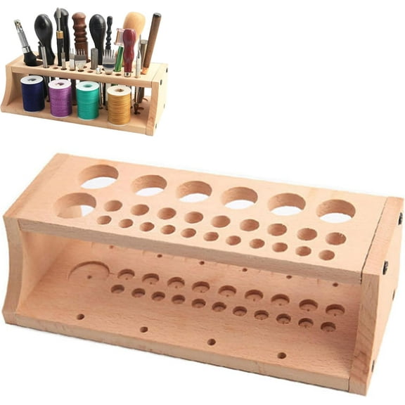 Qczoyp 27-Slot Spool Wooden Thread Racks