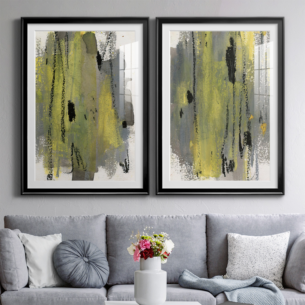 Wexford Home Loft Pastel I Premium Framed Print, 30.5" x 42.5" - Ready to Hang, Black (Set of 2)