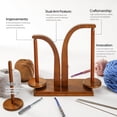 thumbnail image 5 of Artowell Bamboo Yarn Holder with 2 Spindles, Tangle-Free Wooden Yarn Spinner for Knitting & Crochet, Walnut Color, 5 of 7