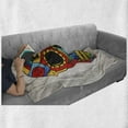 thumbnail image 6 of Sugar Skull Soft Flannel Fleece Throw Blanket, Vibrant Colored Macabre Mexico Latin Tradition Mythical Art, Cozy Plush for Indoor and Outdoor Use, 50" x 60", Multicolor, by Ambesonne, 6 of 6
