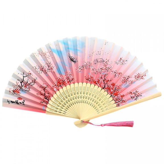 ACDANC Folding Fan Chinese Fan Hand Fans for Women Foldable Silk Bamboos Foldable Fan Hollowed Fringe Hand Fan Foldable Paper Fans for Wedding Dancing Party Home Decoration