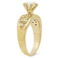 thumbnail image 2 of 7mm Gold Plated Round CZ Solitaire Ring w/CZ Accented Band, Size 6.5, 2 of 7