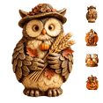 thumbnail image 2 of Fall Thanksgiving Pumpkin Figurines, Owl Harvest Decor for Home, 2 of 4