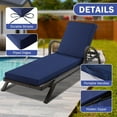 thumbnail image 6 of Chaise Lounge Cushions Outdoor, Waterproof Lounge Chair Cushion, 80x 26x 3 Inch Outdoor Chair Cushions with Ties, High-Density Foam Patio Lounge Chair Pads for Lawn, Pool & Beach, Navy, 6 of 7