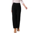 thumbnail image 4 of Pantalones de pana para mujer INSPIRE CHIC 2025, casuales, de cintura alta, con un botón, elásticos, sueltos y de pierna ancha con bolsillos, M, negro, 4 of 6