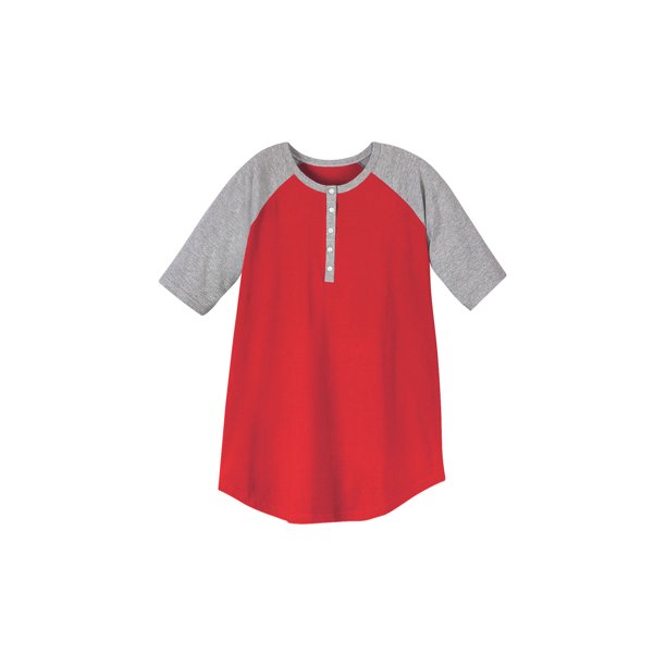 AmeriMark AmeriMark Womens Henley Baseball Shirt Tunic Top Contrast