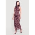 thumbnail image 2 of Women's Floral Velvet Burnout Mesh Overlay Maxi Dress, 2 of 3
