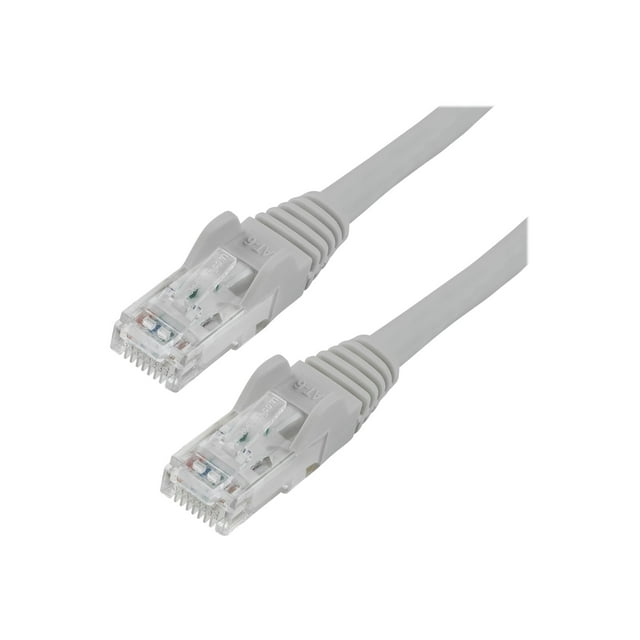 StarTech.com 15ft CAT6 Ethernet Cable, 10 Gigabit Snagless RJ45 650MHz 100W PoE Patch Cord, CAT 6 10GbE UTP Network Cable w/Strain Relief, Gray, Fluke Tested/Wiring is UL Certified/TIA - Category 6 - 24AWG (N6PATCH15GR) - Patch cable - RJ-45 (M) to RJ-45 (M) - 15 ft - UTP - CAT 6 - molded, snagless - gray