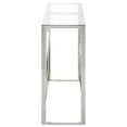 thumbnail image 2 of vidaXL Console Table Silver Stainless Steel, Tempered Glass, 2 of 8