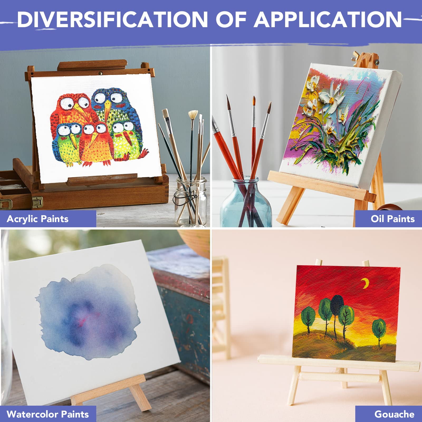 DIYMAG 24 Pcs 8x8in Painting Canvas, Wood Framed Blank Stretched Canvas for Painting Art Canvases for Oil,Acrylic Paint, Pouring Painting.
