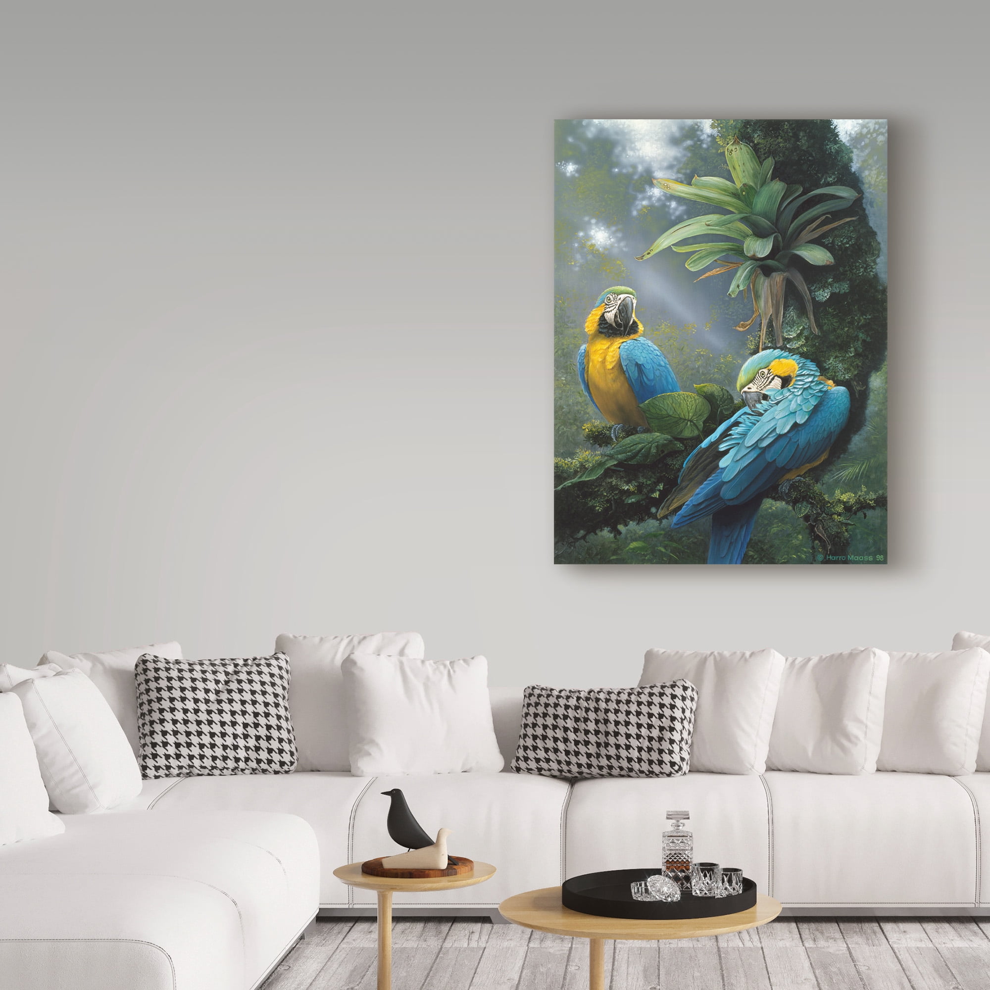 Trademark Fine Art 'Blue And Yellow Macaws' Canvas Art by Harro Maass