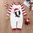 thumbnail image 2 of CAICJ98 Christmas Family Pajamas Parent-Child Letter Print Stripe Long Sleeve Tops + Stripe Pants for Men/Women/Kids/Baby Holiday Sleepwear Pjs Set,0-24Months, 2 of 4