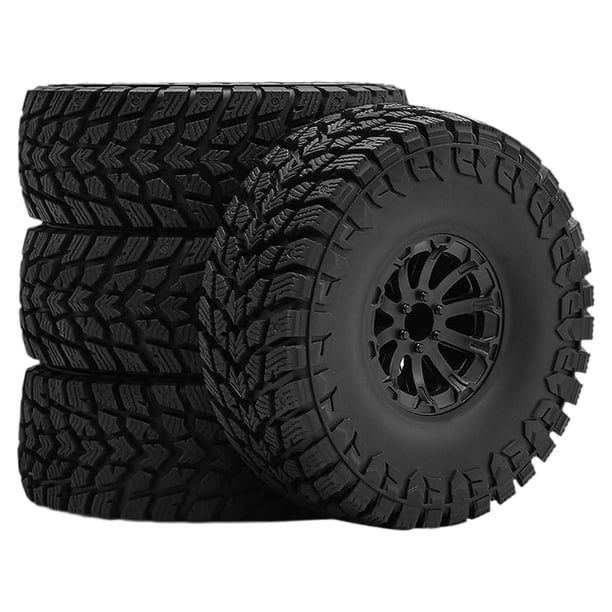 Neumáticos 4 piezas resistentes de fácil instalación, modelo de bricolaje, piezas de repuesto, accesorios profesionales de bricolaje, 5 mm hexagonales Cubo de rueda negro