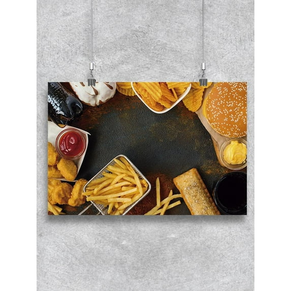 American Fast Food . Poster -Image by Shutterstock