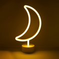 thumbnail image 1 of Luz LED de media luna amarilla neón de 11,5" x 6,5", base blanca, luz nocturna, para mesa de cama, decoración de dormitorio y fiesta; Fuente de alimentación de la batería (excluyendo la batería) (lun TUNC Sencillez, 1 of 3