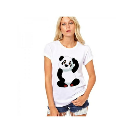 Lavaport New Short Sleeve O-neck T Shirt Cute Panda Print Women Summer Cotton Clothes Casual Loose Female Tee Tops