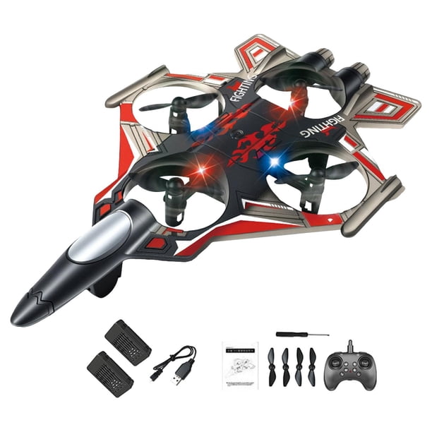 Avión RC Avión de control remoto Avión ligero portátil con luces LED Helicóptero Batería roja 2