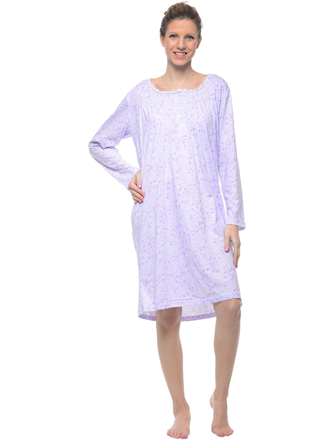 long sleeve floral nightgown