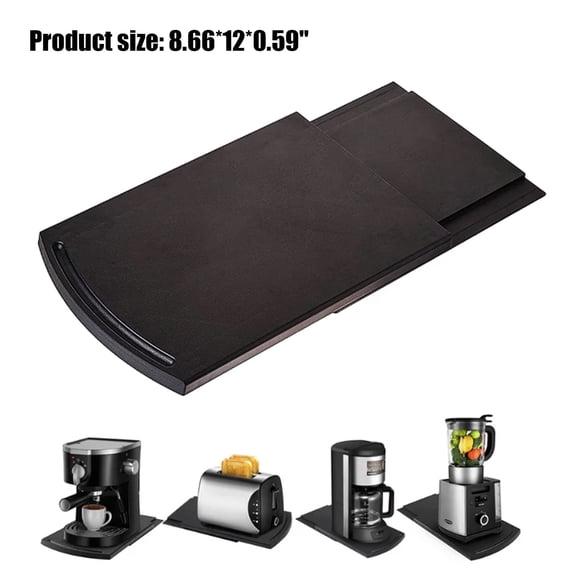 Kitchen Caddy Sliding Coffee Maker Tray,Coffee Tray Mat, Under Cabinet Appliance Coffee Maker Toaster Air Fryer Stand Mixer Countertop Storage Moving Slider - 12" ABS Base Sliding Shelf