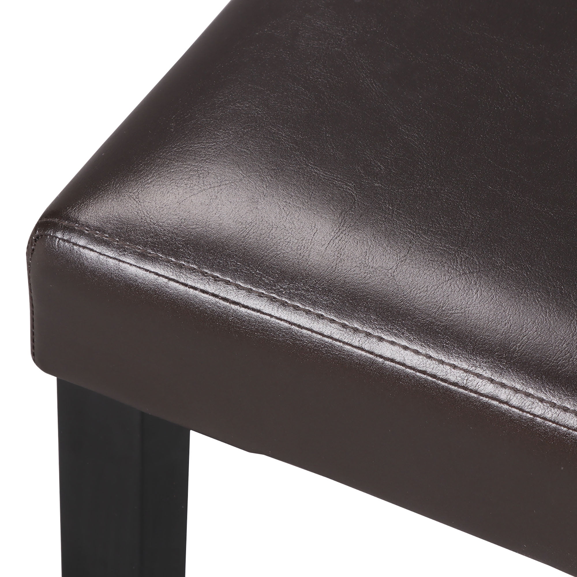 ZENY 4 Pieces Simple Style Parson Chair Urban Leather Dining Seats, Brown