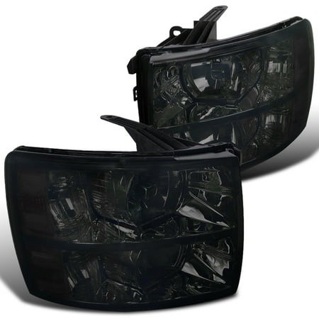 - Spec-D Tuning 2007-2014 Chevy Silverado 1500 2500 3500 Headlights Smoke W/ Clear Reflector 07 08 09 10 11 12 13 14 (Left + Right)