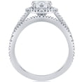 thumbnail image 2 of Pompeii 2 3/4Ct Halo Diamond Engagement Wedding Ring Set 14k White Gold Lab Grown, 2 of 4