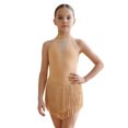 thumbnail image 7 of IBTOM CASTLE Halter Tassel Latin Dance Dress for Girls Sparkly Rhinestone Fringe Bodysuit Kids Ballroom Dancing Leotards Salsa Jazz Outfit Gold, 7 of 7