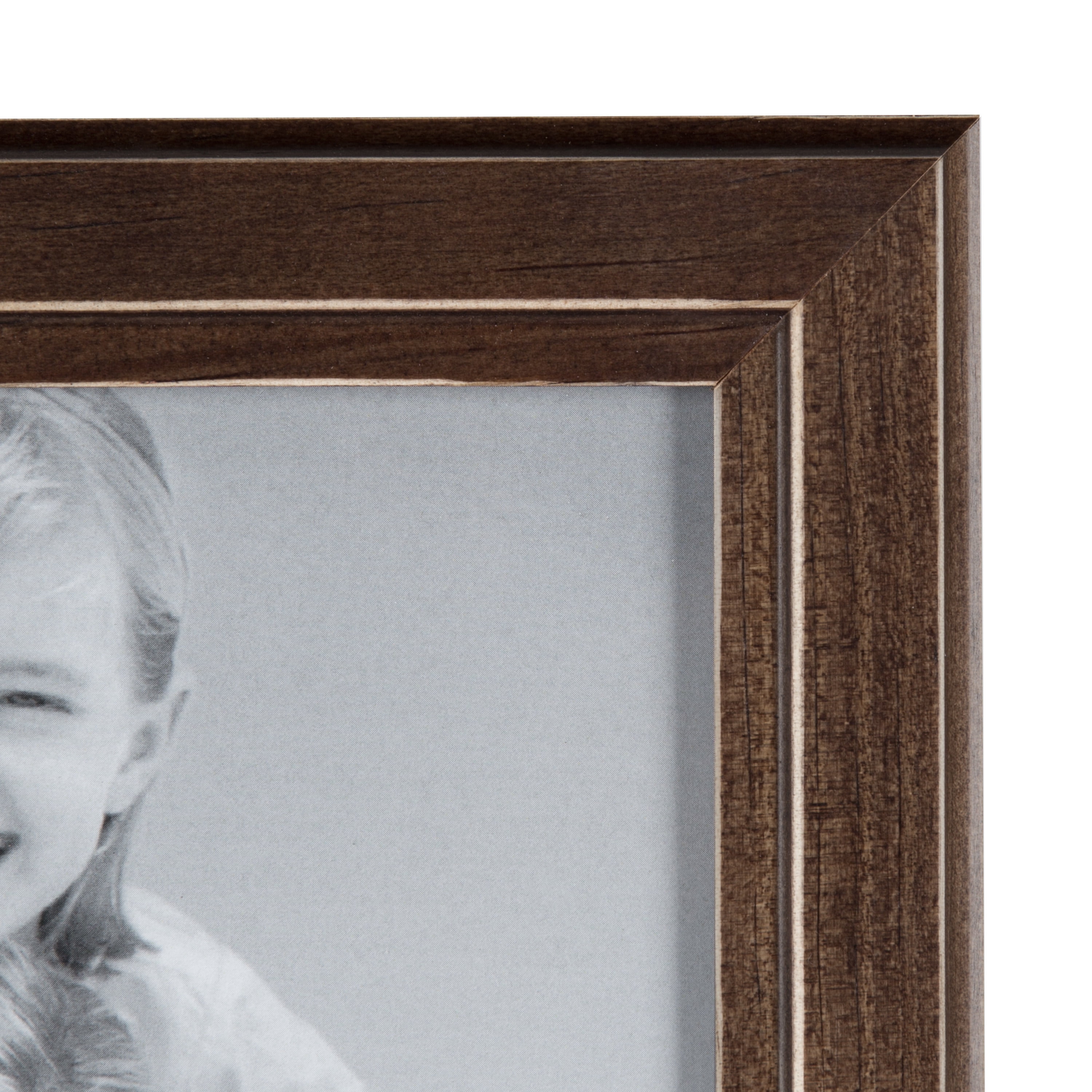 DesignOvation Kieva Solid Wood Picture Frame, Distressed Espresso Brown 8x10, Pack of 6