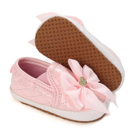 

Baby Girls Mary Jane Shoes Infant Soft Sole Non-Slip Bowknot Prewalkers PU Leather Newborn Princess Wedding First Walkers (6-12 Months) 2/M Size