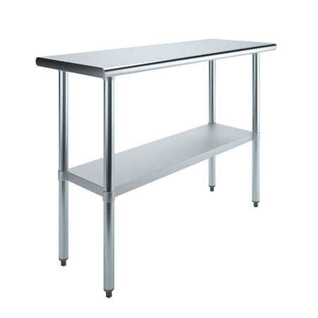 

AmGood 48 Long x 18 Deep Stainless Steel Work Table | Metal Work Bench Utility | Work Station