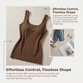 thumbnail image 7 of Women's SolideTank Tops Soft Square Neck Slim Fitted Vest Tummy Control Shapewear Beige M, 7 of 7