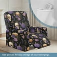 thumbnail image 4 of Renewold Lazy Boy Recliner Chair Cover Skull Rose Pumpkin Bat Spider Web Print Sofa Cover 4 Pieces Breathable Soft Single Seat Couch Slipcover with Pocket for Living Room Halloween Decor, 4 of 8