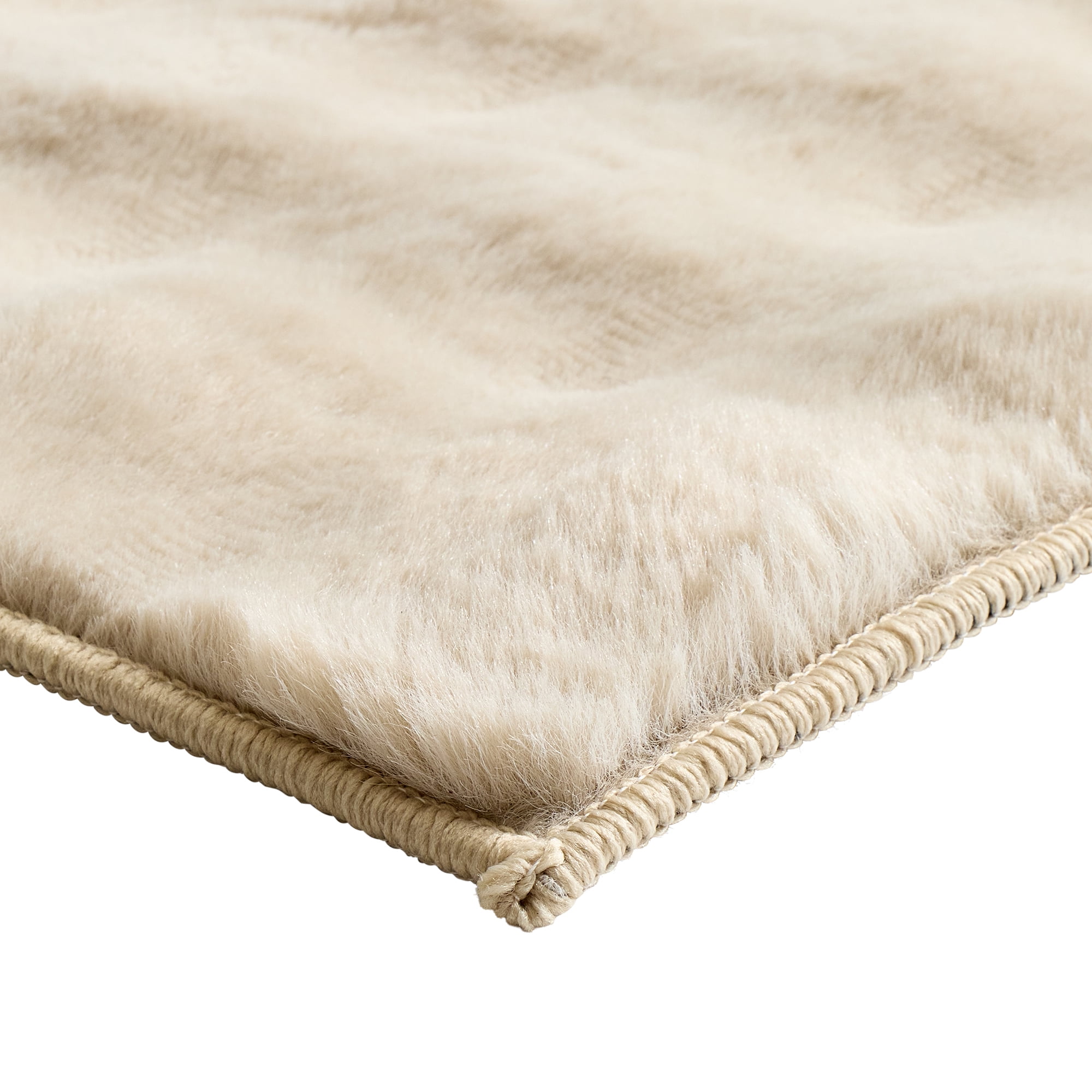 Better Homes & Gardens Beige Faux Fur Bubbles Indoor Area Rug, 5'x7'
