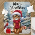 thumbnail image 4 of Merry Christmas Abyssinian Enjoys Catmas Winter Xmas Holiday Cozy Sherpa Blanket Cat Lover Kitten Owner Gifts Warm Soft Throw Blanket - 02022, 4 of 5