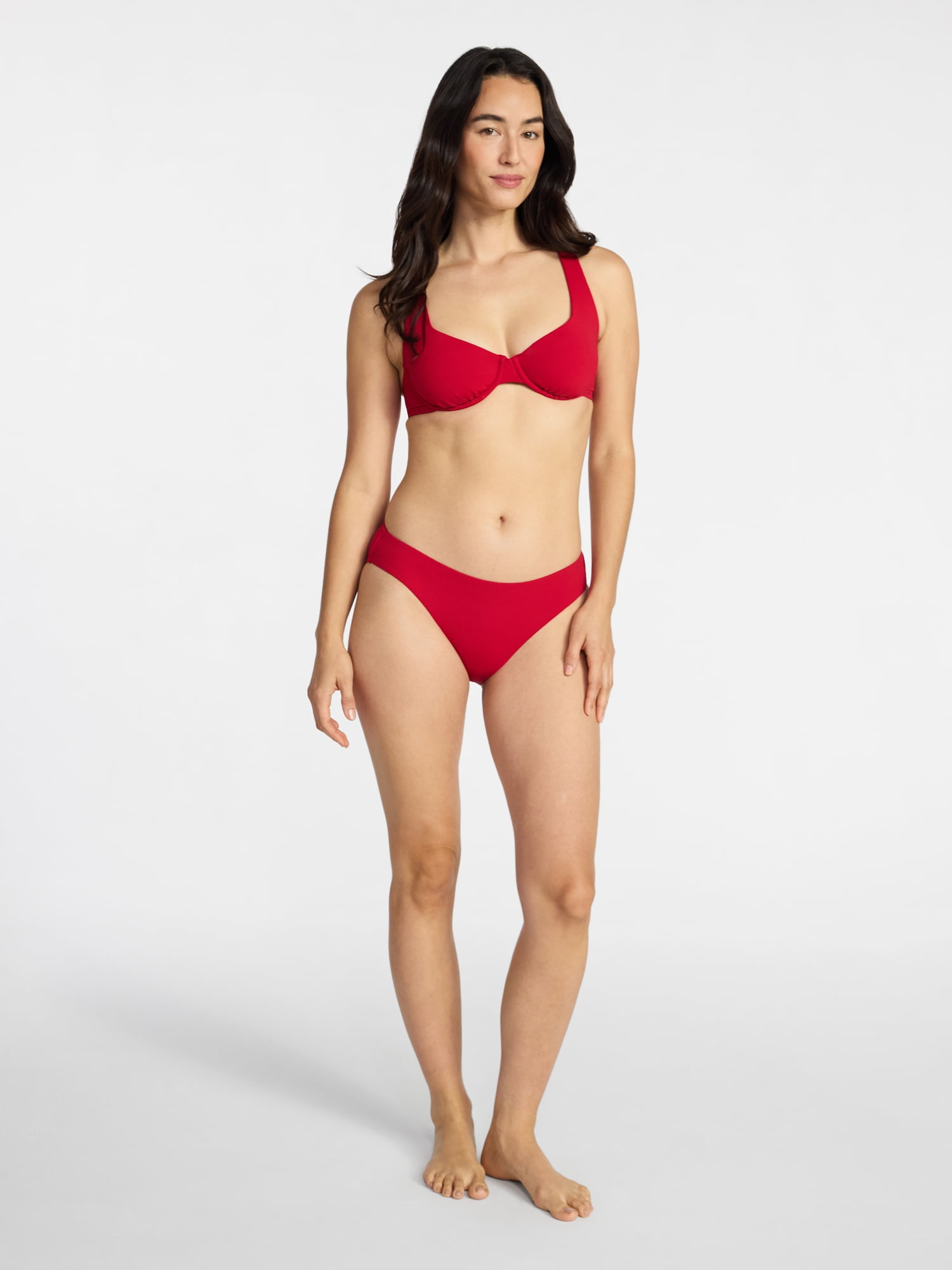 Time and Tru Women's and Women's Plus Size Ribbed Underwire Bikini Top, Sizes XS-3X