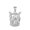 White, variant on Boxer Dog Head Pendant Necklace in Solid Gold(10K Yellow Gold, Pendant)