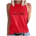thumbnail image 2 of UPPADA Débardeurs Grande Taille pour Femmes, T-Shirts Graphiques Sans Manches Décontractés, T-Shirts Surdimensionnés, Hauts Sans Manches avec Cœur, T-Shirts Graphiques Rouges, TG, 2 of 4