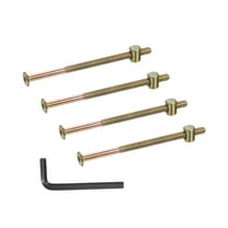 Uxcell 4 Set Bunk Bed Bolts and Nuts, M6x110mm Hex Drive Socket Cap Screws Nuts for Beds Headboards Chairs Furniture