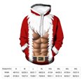 thumbnail image 5 of GHUALURU Men's Christmas Santa 3D Muscle Graphic Pullover Hoodie, Red White,Red1，L, 5 of 6