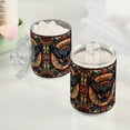 thumbnail image 2 of Yayeee 2 Pack Qtip Holder Bathroom Cotton Swab Canister with Lid Clear Dispenser Set, Blue Geometric Eagle, 2 of 6