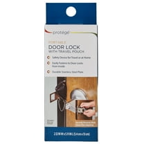 Protégé Portable Door Lock for Travel Safety with Steel Plate and Travel Pouch in Black